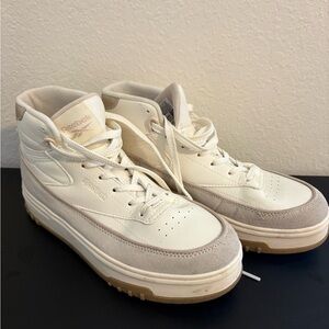 Reebok White and Tan Casual Sneakers